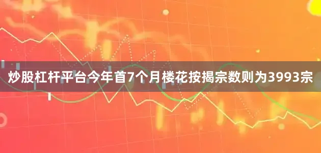 炒股杠杆平台今年首7个月楼花按揭宗数则为3993宗